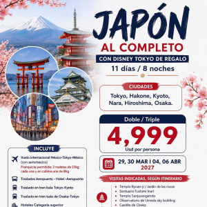Japon al completo con DISNEY TOKYO de regalo