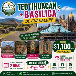 Teotihuacan y Basílica de Guadalupe. Salidas diarias